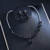 Elegant Zirconia Water Drop Necklace & Earring Set - Versatile Luxury for Brides and Evening Wear