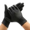 50pcs Rubber Gloves Disposable Black Powder Free Textured Fingertips Gloves for Home Beauty Salon