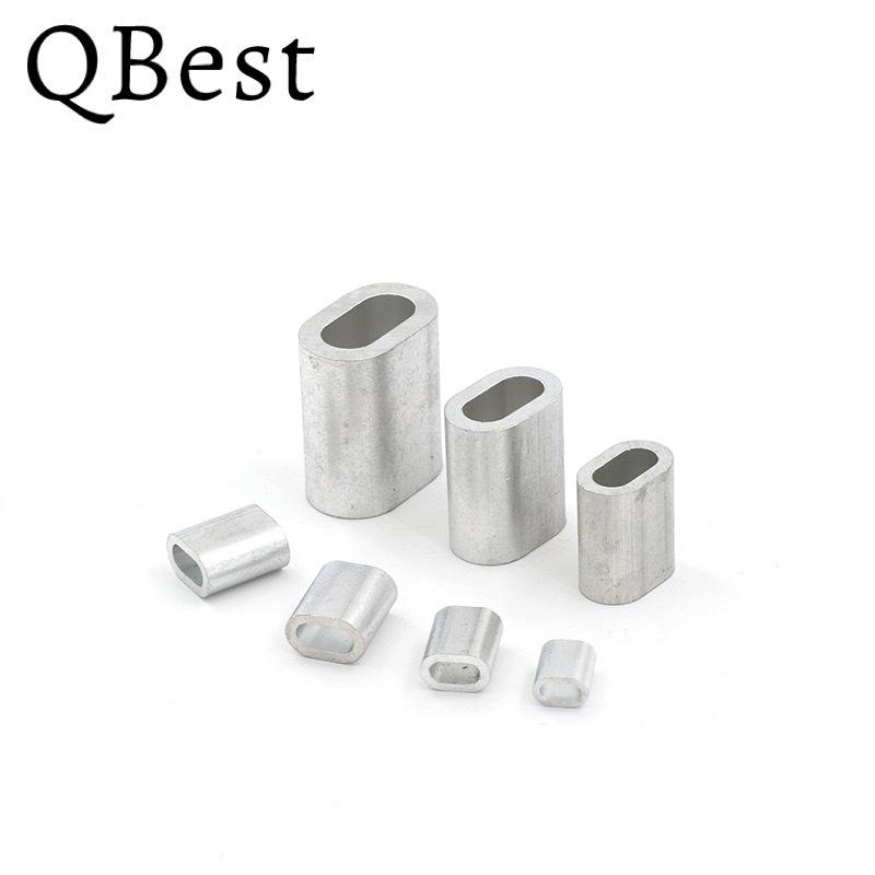 1000pcs M0.8 M1.2 M1.5 M2 Aluminum Single casing wire rope ferrule cable ties Aluminum Crimping Sleeve Oval Clip Wire Rope Clamp