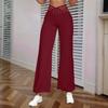 Damenhose mit hohlem Gürtel, Temperament, Schlaghose, hohe Taille, lässige Hose mit weitem Bein