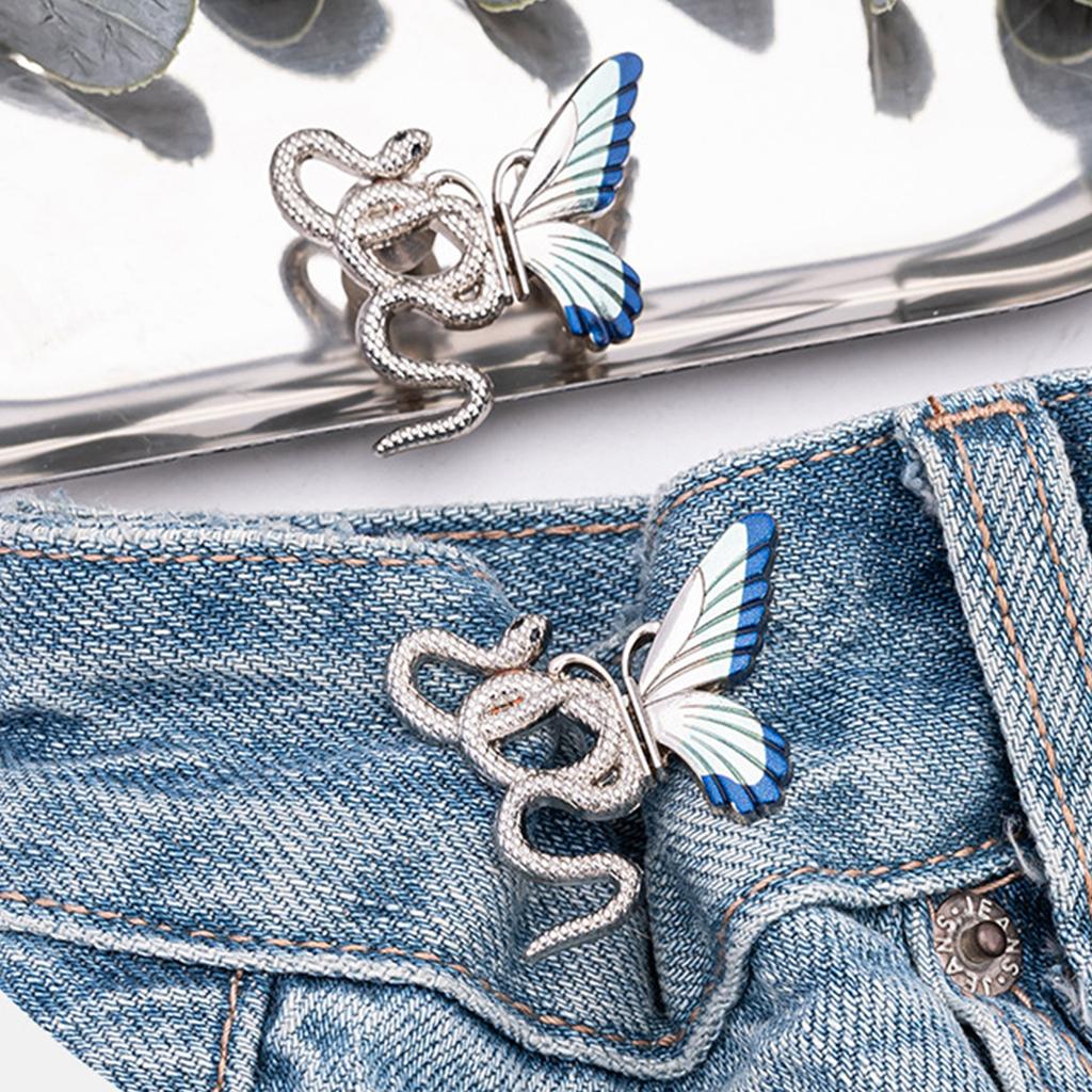 3PCS Snake Butterfly Design Waist Tightening Clip Waist Adjusting Pin For Loose Jeans Pants Women Fashion Waist Decors