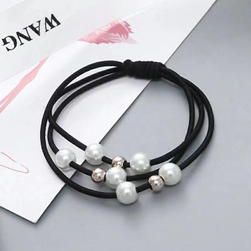 "Korean-Style Nine-Bead Hair Rope Headdress: Fresh and Simple Rubber Band Hair Accessory"