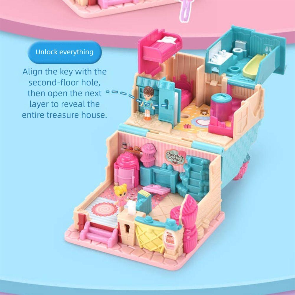 Creative Doll Houses with Furniture Expandable Miniature Villa Model Toy  for Girls