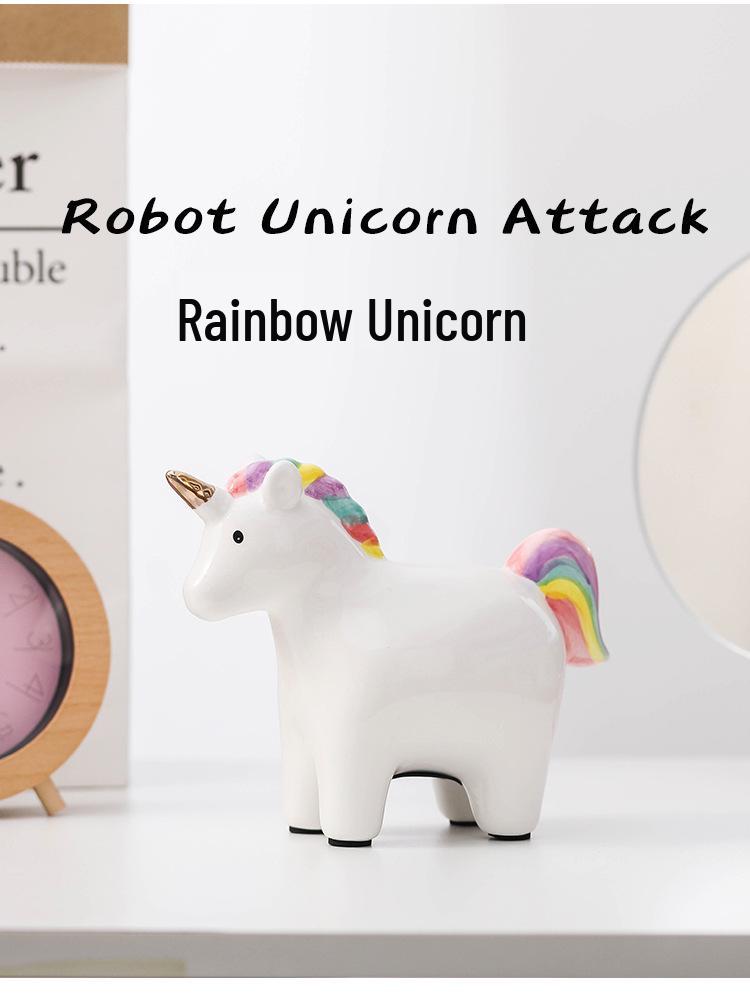 Regenbogen-Einhorn Keramik Sparschwein – Kinder Heimdeko Ornament
