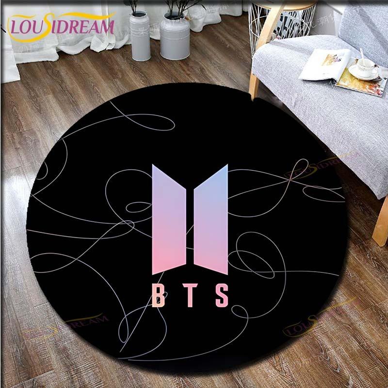 

Kpop Bangtan Boys Круглый ковер для гостиной Детский ковер Напольный коврик Коврик для ванной Ковер для спальни для детской комнаты Придверный коврик 60cm