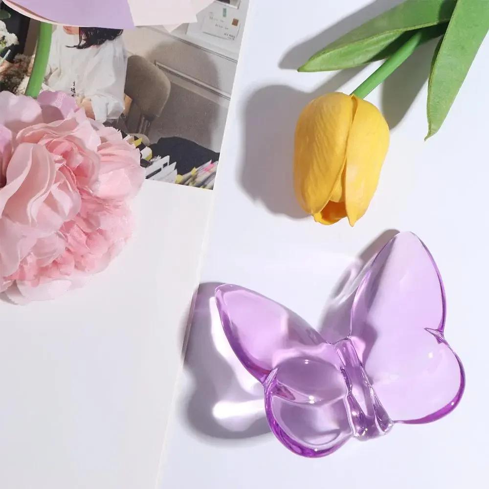 Multiple Color Crystal Butterfly Figurines Reflective Super Winkling Glass Butterfly Ornament Clear Crystal Home Decor