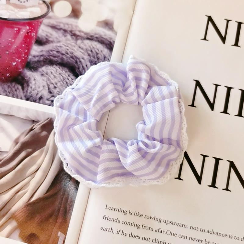 2PCS Minimally striped elastic headband hair accessory hair tie ponytail rope