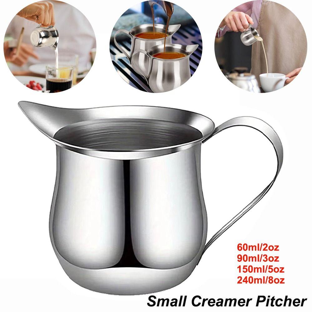 With Pouring Spout Coffee Milk Frother Cup Stainless Steel Espresso Pitcher Cup