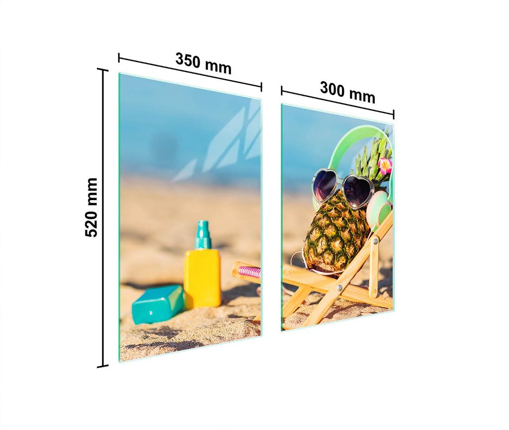 GLAS-SCHUTZPLATTE FÜR DIE KÜCHE 65x52 ANANAS