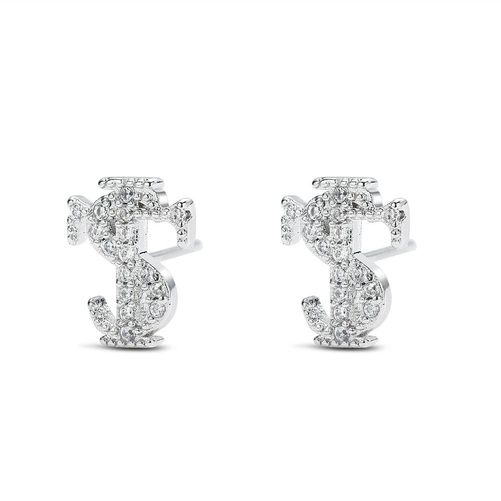

Full Diamond Stud Earrings, Earrings, Men and Women of The Same Style, American Retro Street Trend S925 Silver Needle Earrings 2026