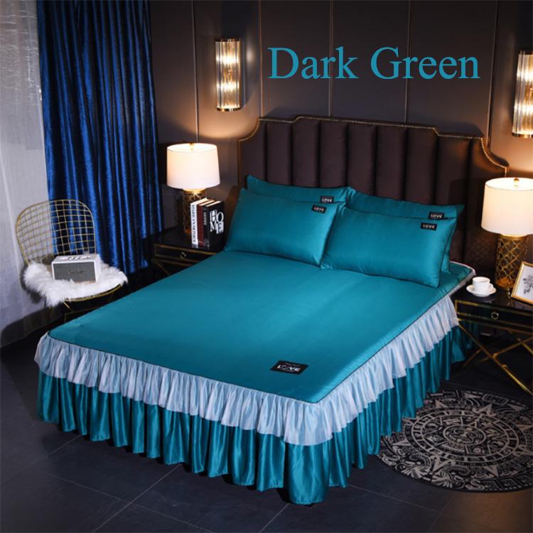 Buy 10 Colors Solid Color Washing Drop Lace Decor Ruffled Bed Skirt