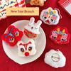 Dancing Lion Lion Dance Brooch Loong Chinese Style Pin Cartoon New Year Badge  Gift