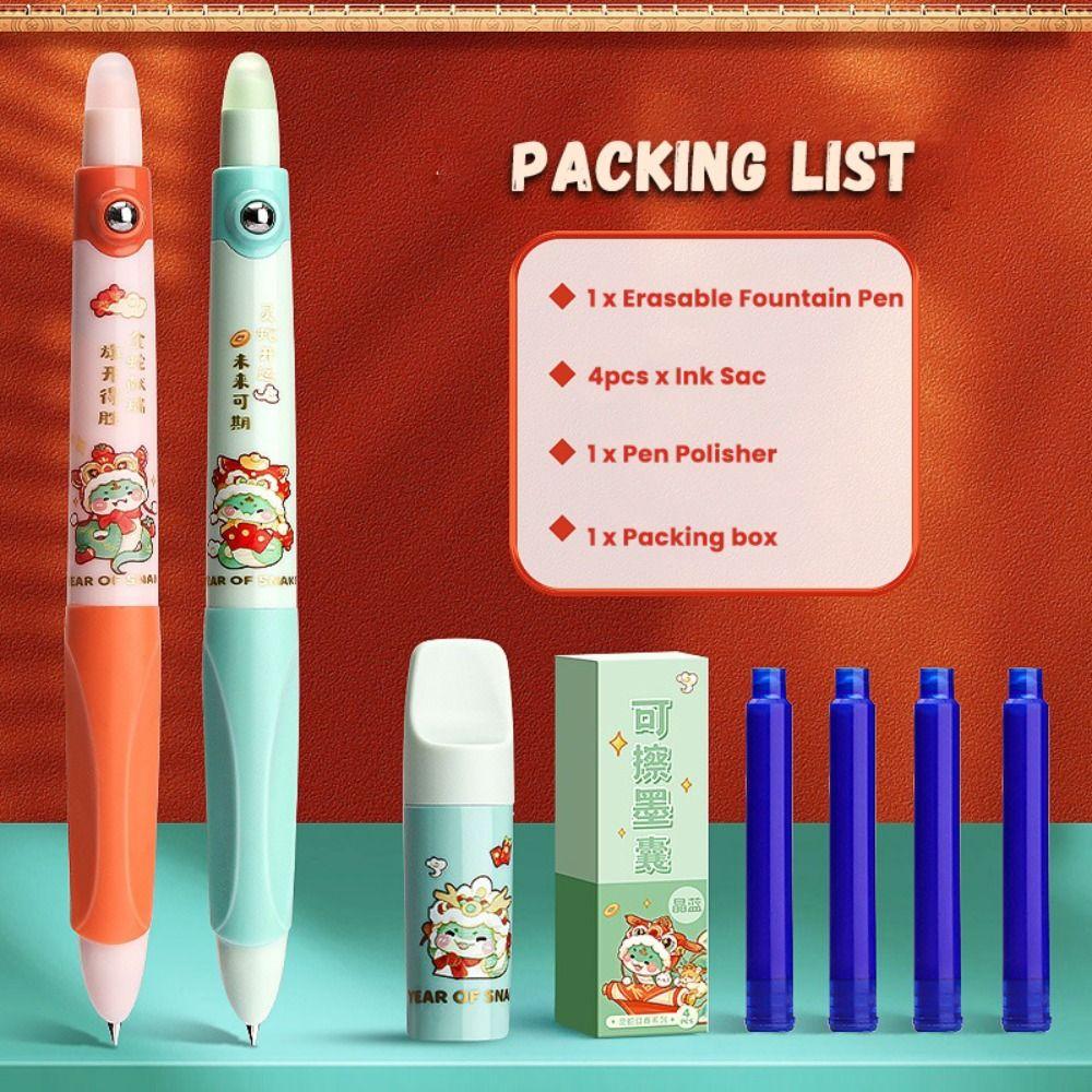 Erasable Gel Pen Black/Blue Ink Neutral Pen Cartoon Writing Drawing Tool  Students Gift