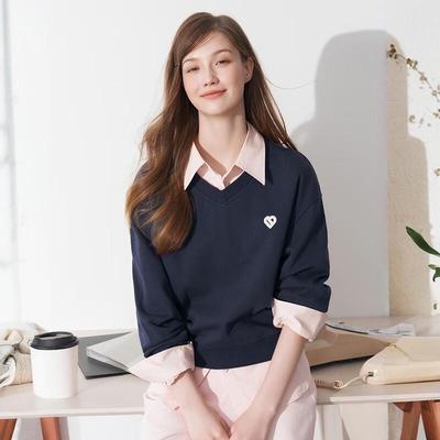 Ledian Women's 2025 Embroidered Loose Round Neck Sweatshirt