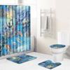 Undersea Landscape Bathroom Shower Curtain Floor Mat Toilet Cover Foot Pad Four-Piece Pattern Size Fixed Zhi