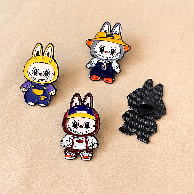 Cute Nordic Elf Labubu Brooch - Cartoon Metal Badge for Clothes & Bags