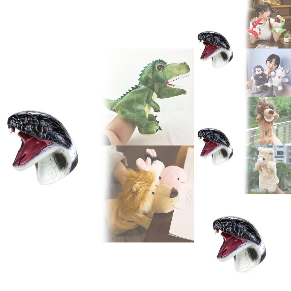 Animal Hand Puppet Toy With Realistic Snake Head For Kids Educational Play