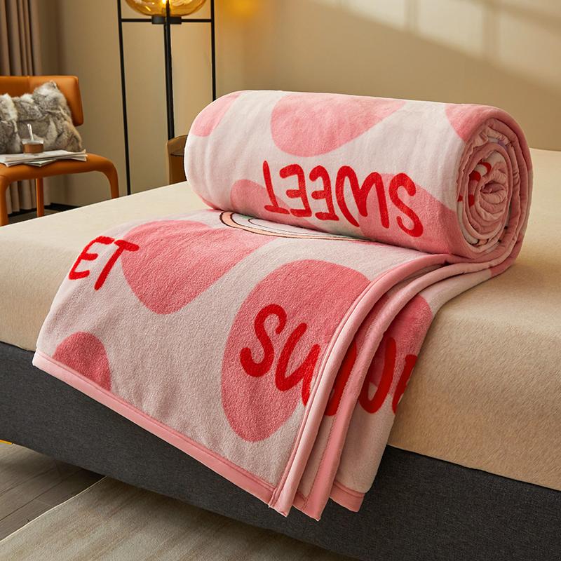 1pc Comfortable Printed Blanket Soft&cozy&machine Washable Velvet Plush All-season Multipurpose Nap Blanket for Office and Sofa(Excluding pillowcases)