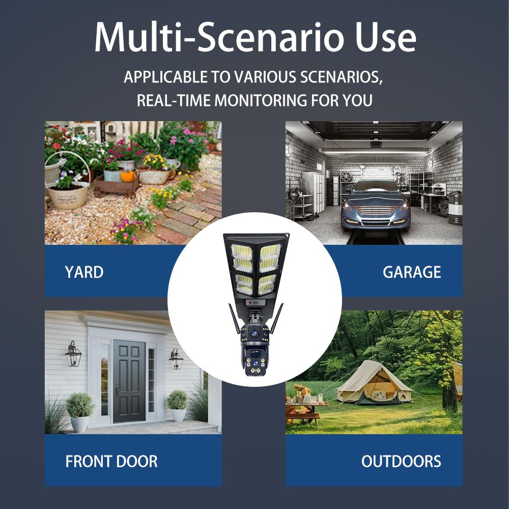 LED Lighting & WiFi 4G Surveillance Cameras, Solar-powered Security IP Cameras, Intelligent Radar-sensing Streetlights