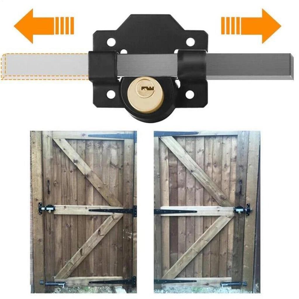 Barn Door Latch Double-Sided Sheds Lock Sliding Rustproof Door Latch 5 Keys For Fence Gate Cabinet Closet Pantry Chicken Coop RV