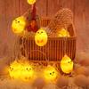 Cross-border LED Easter String Lights with Painted Eggs, Chickens & Rabbits - Indoor Decoration