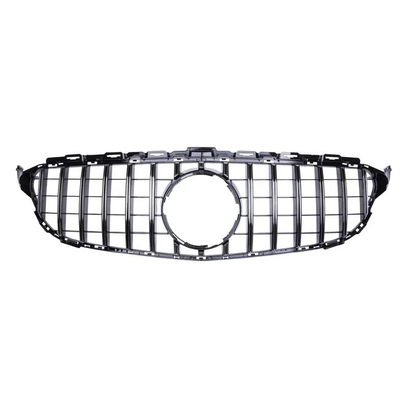 2015-2018 GT Grilles For Mercedez Bens C Class W205 Front Bumper Grille Sliver/Gloss Black Car Accessories