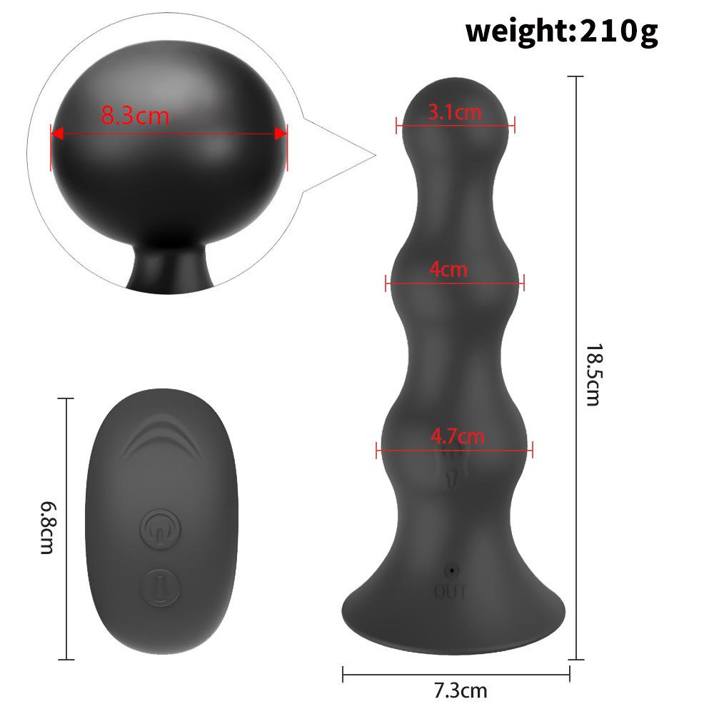 Adult Sex Product Remote Control Rechargeable Cannon Gourd Silicone Vibration Inflatable Backyard Beads Butt Plug