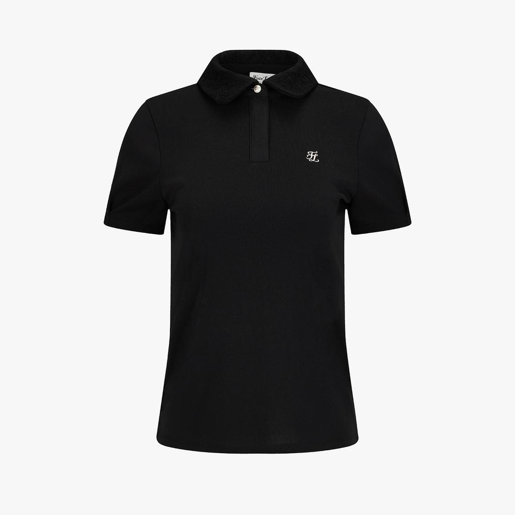 FAIRLIAR GOLF Lace Collar Puff T-Shirt (Black)