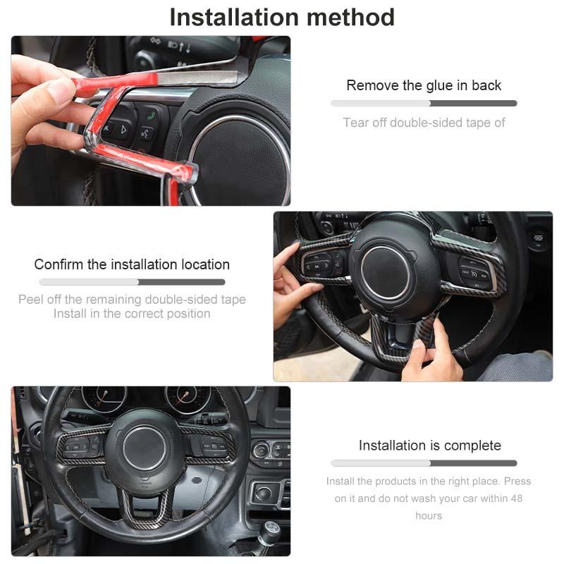   Autocolante decorative de bază pentru panoul de volan pentru Jeep Wrangler JL pentru JT Gladiator 2018 Up Accesorii de interior auto