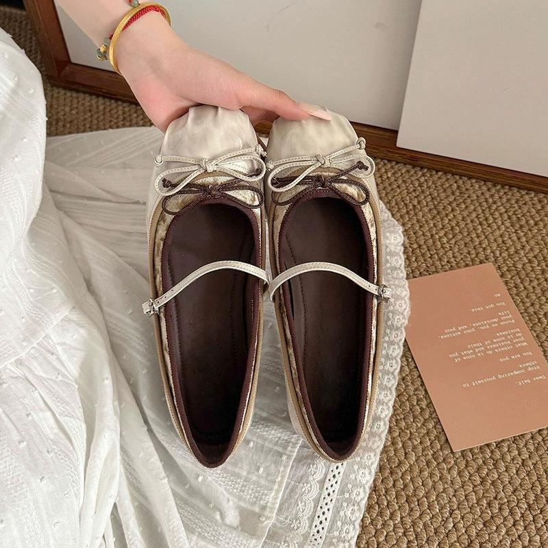 Fashion Designer Spring Women Mary Jane Shoes Fashion Square Toe Ladies Comfort Soft Sole Flats Women's Comfort Ballerinas Shoes