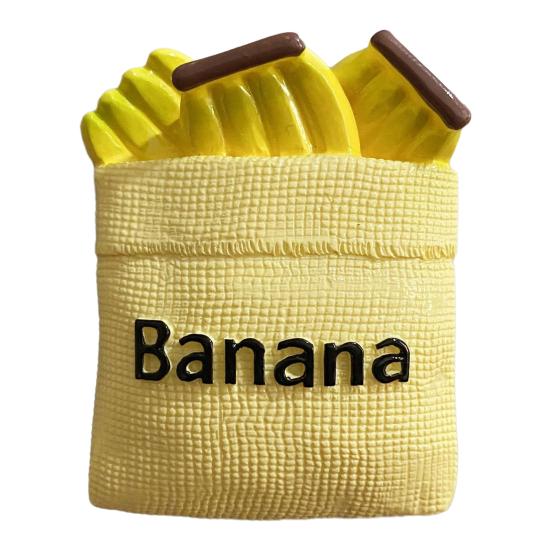 

3D Simulated Food Refrigerator Magnet Resin Fruit Bread Fridge Magnet Home Kitchen Office Whiteboard Locker Magnetic Decoration Banana