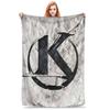 Black Kaamelott Logo On a Gray Background Blankets Soft Warm Flannel Throw Blanket Plush for Bed Living Room Picnic Travel Home