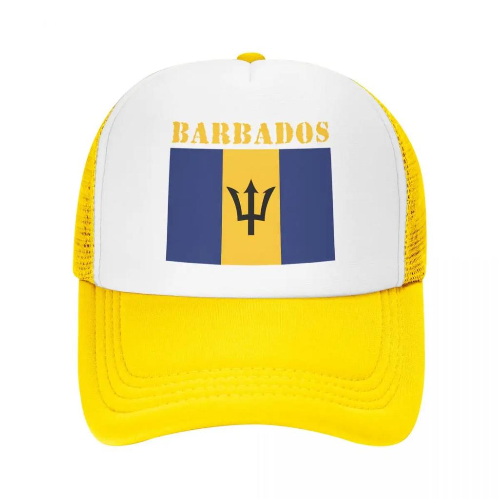 Custom Fashion Unisex Barbados Flag Trucker Hat Adult Adjustable Baseball Cap Women Unisex Hip Hop Trucker Cap