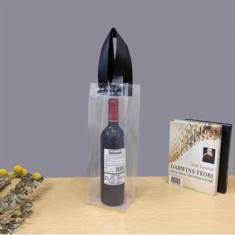 Friendly Transparent Plastic Bags Champagne Carbonated Beverage Packaging Sack Single Double Red Wine Gift Pouch Picnic Camping Barbecue Wine Bag
