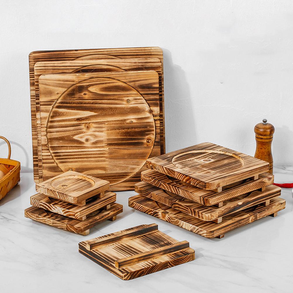 Stone Bowl Mat Pot Wood Holder Cushion for Home Dining Table Decor Base Pad Bbq Accessories Necessity Casserole Tableware
