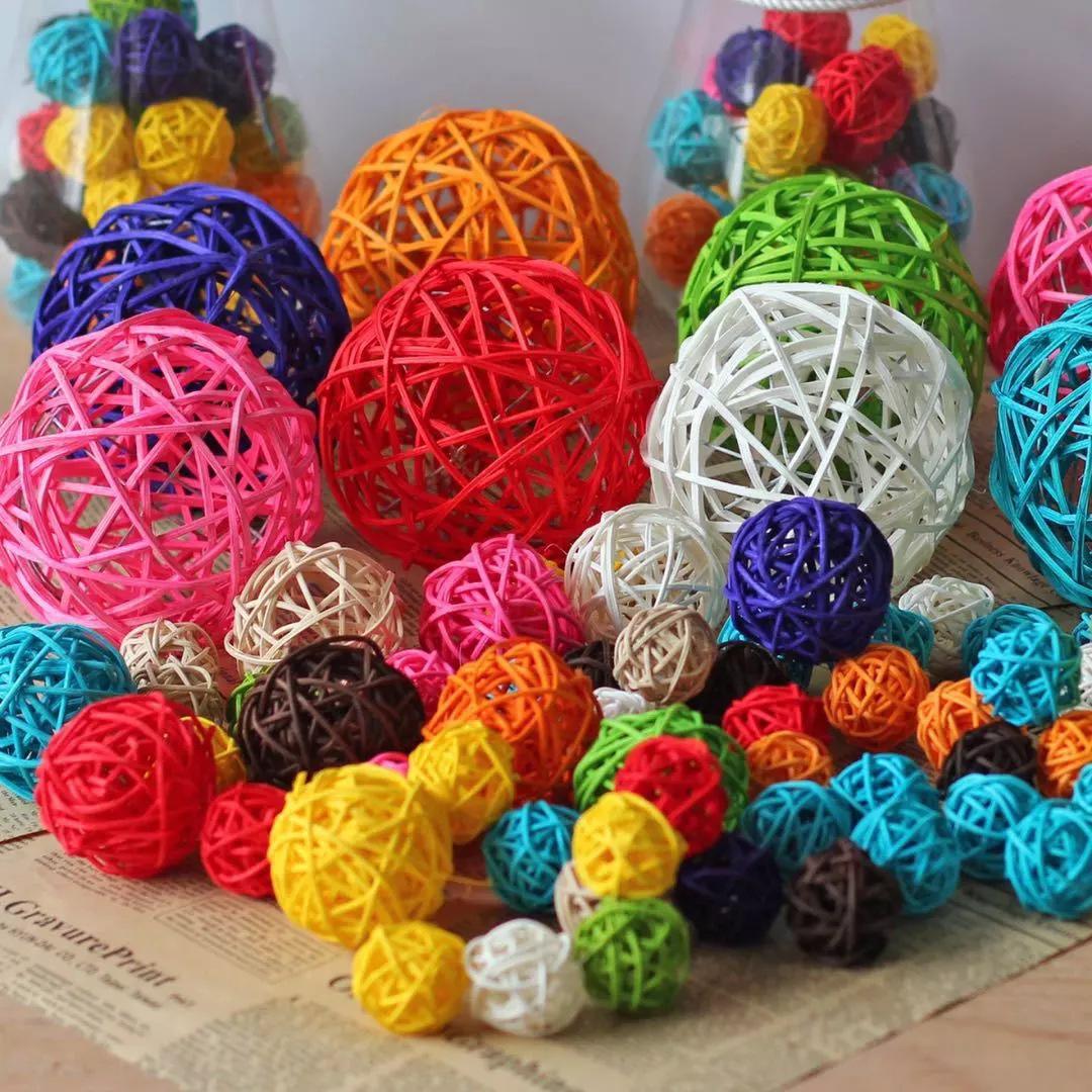 Waterproof Rattan Ball Lights - 3-80cm Hanging Ornaments for Kindergarten & Shopping Mall Decor 3cm Rattan Ball (Specify Color)