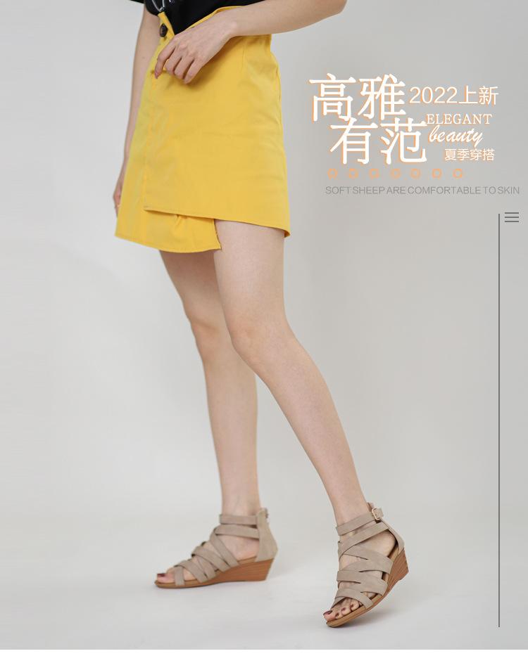 Roman Shoes Sandals Summer Slope Heel High Heel Waterproof Platform Platform Platform Platform Women'S Sandals Casual Simple Sandals 309-506