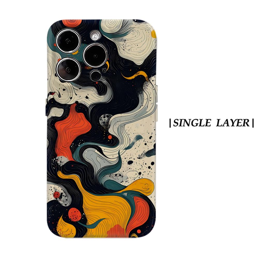 

Colorful Wave Art Phone Case for IPhone 17AIR 16E 16 15 14 13 12 11 17 Pro Max Plus Double-layer Back Cover IPHONE13PRO