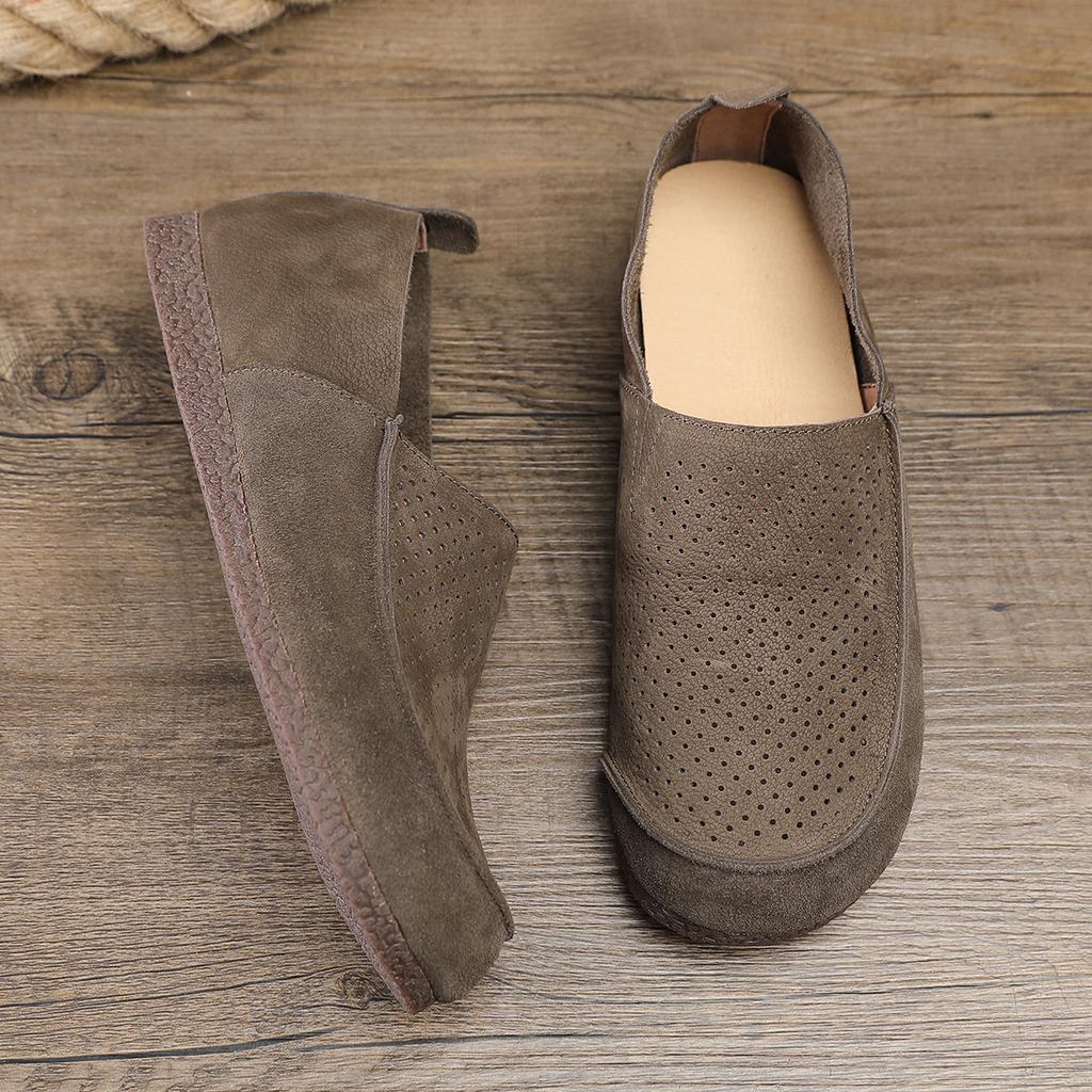 Niche High-end Men's Shoes Genuine Leather Breathable Loafers Men's Spring and Summer Casual One Foot Lazy Shoes Retro Fashion