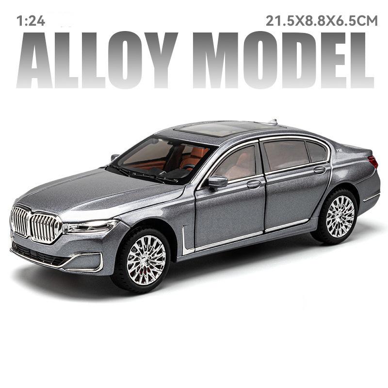 1/24 Scale BMW 760Li Toys Model Car Alloy Diecast Vehicle Model with Light and Sound Simulated Car Toy for Children Gifts Collection