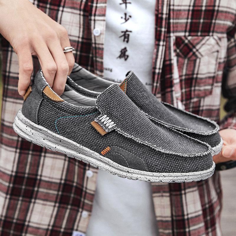 Herrenschuhe Klassische Denim Canvas Schuhe Atmungsaktive Freizeitschuhe Bequeme Slipper Loafer Herren Fahrschuhe Chaussure Hommes