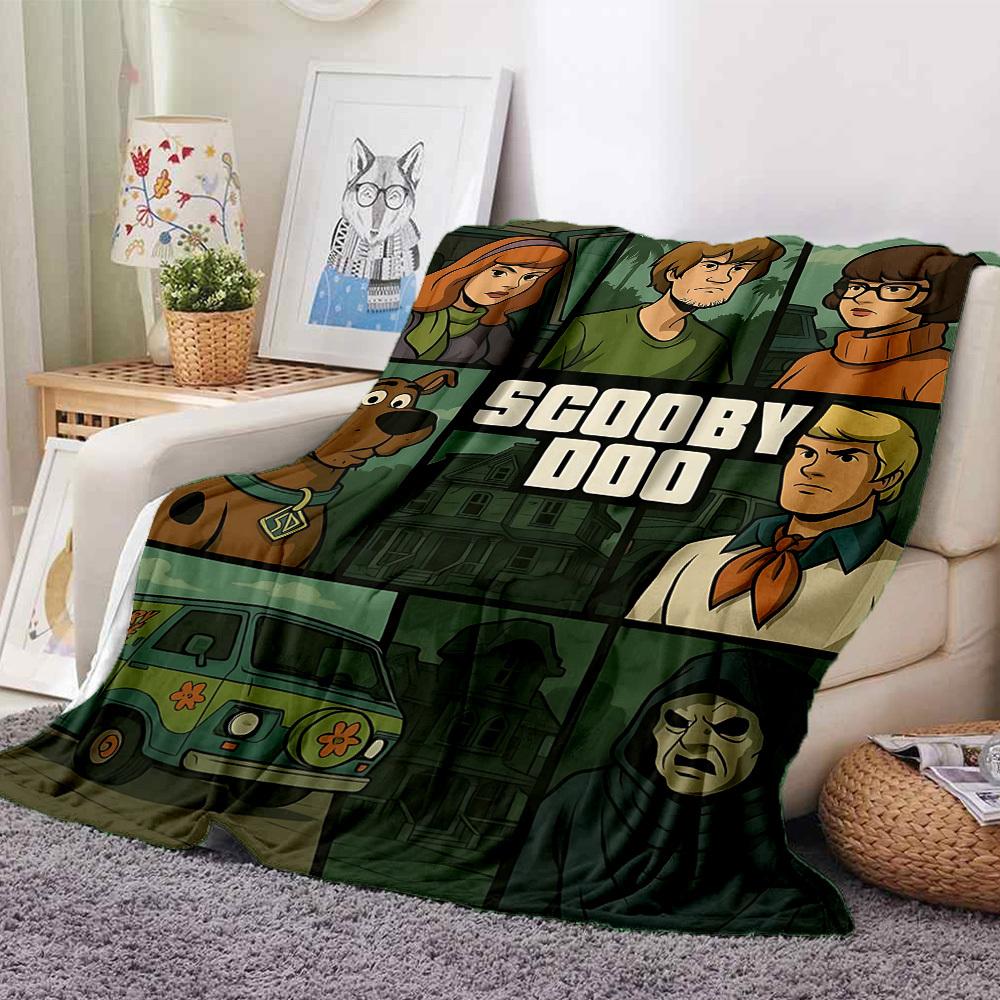 

1pc Scooby-Doo Mystery Machine Flannel Throw Blanket - HD Printed Lightweight Soft Warm All-Season Blanket for Sofa, Bed, Travel, Camping 167 130cmx150cm