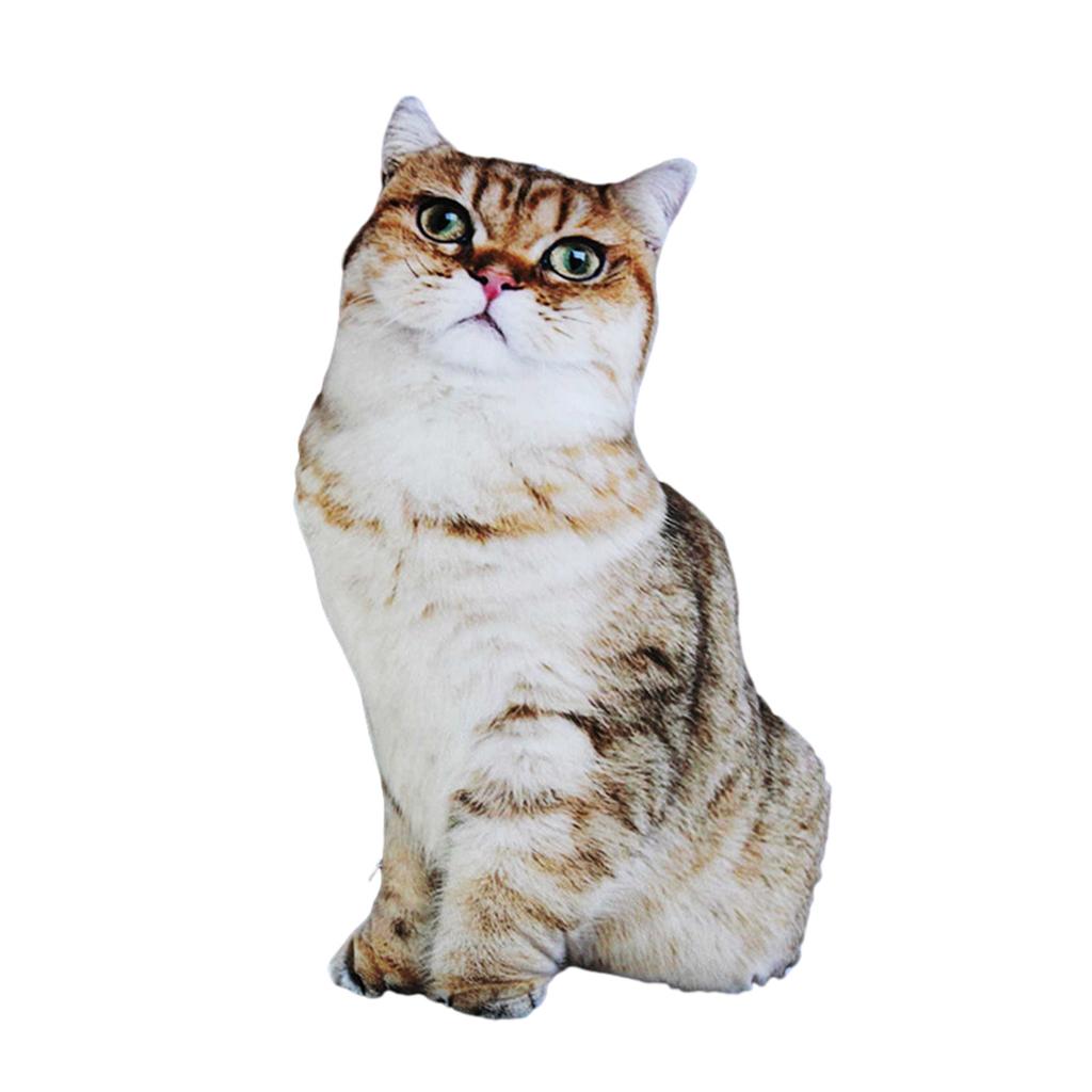 Creative Simulation Cat Pillow 3D Cat Cushion Animal Doll Photography Wedding Decor Sitting Lying Down Pose