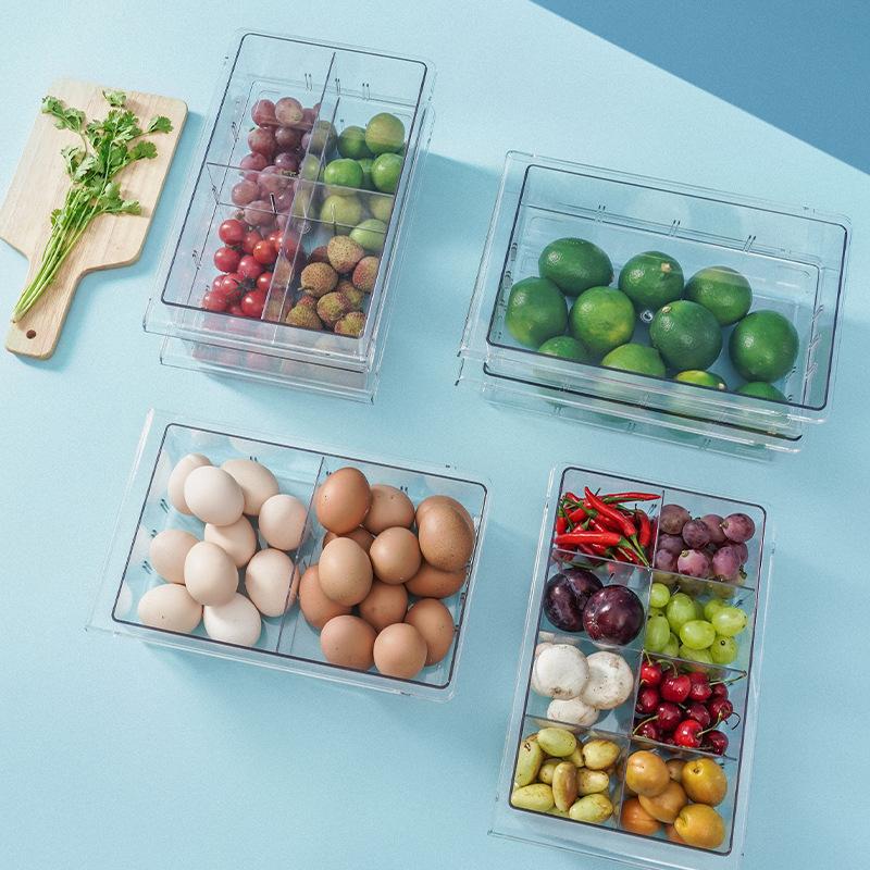 Refrigerator Home Use Vegetable Storage Practical Must-have Plastic Innovative Grid-free Storage Container Easy-to-clean Kitchen