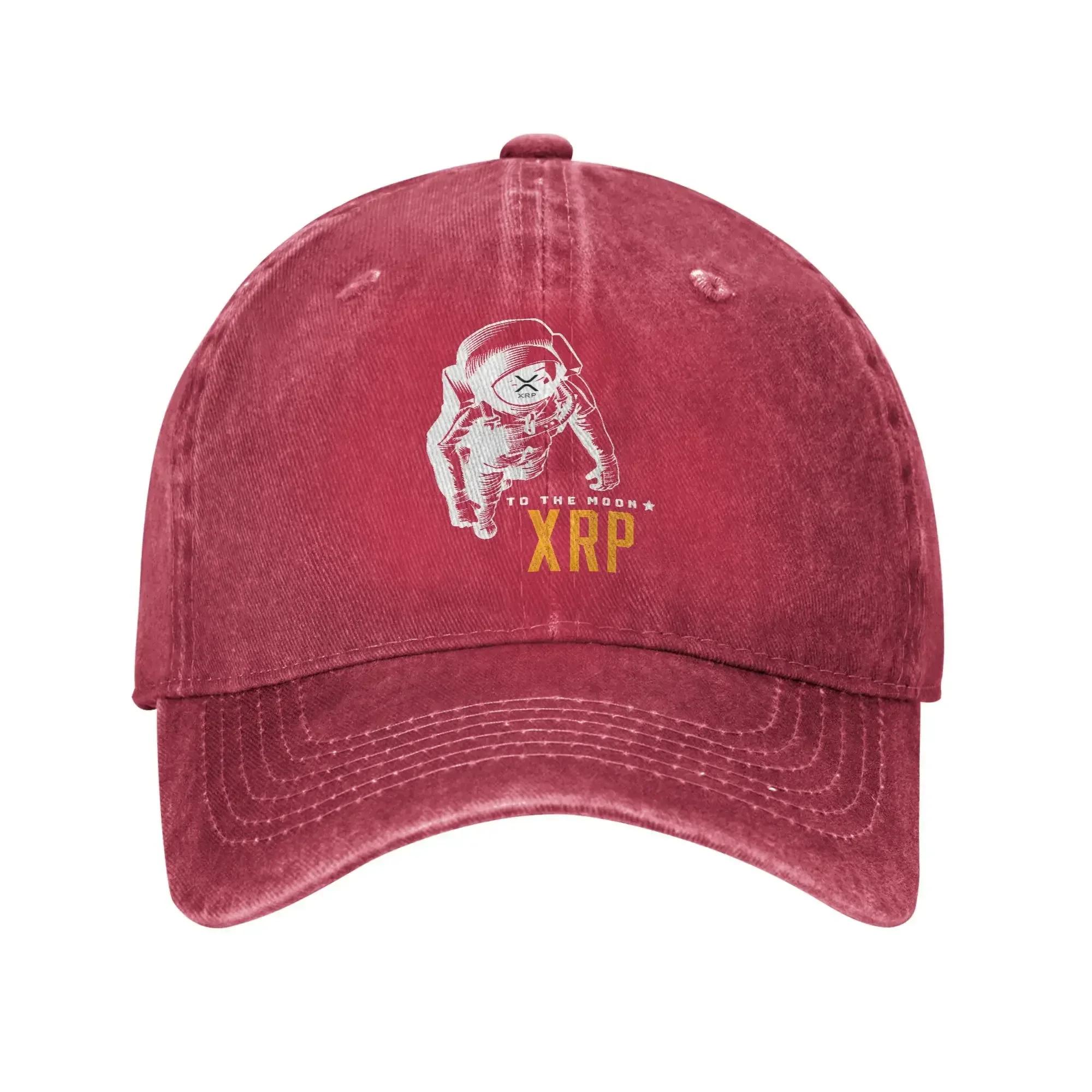 

Ripple XRP Moon Unisex Washed Baseball Cap Casual Sun Hip Hop Hats Summer UnisexTeens Hunting Camping Baseball Caps One Size