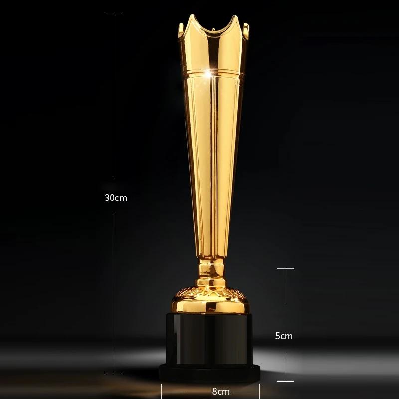 

Customized Resin Trophy, Gold, silver, copper Annual Meeting Excellent Employee Souvenirs Decoration Crystal Base Lettering, 1Pc