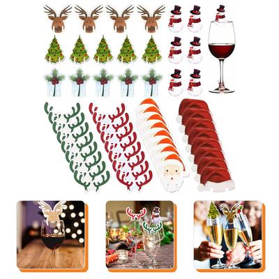 80 Pcs Tags for Party Glass Clip Charms Decorative Cup Marker Glasses Wood