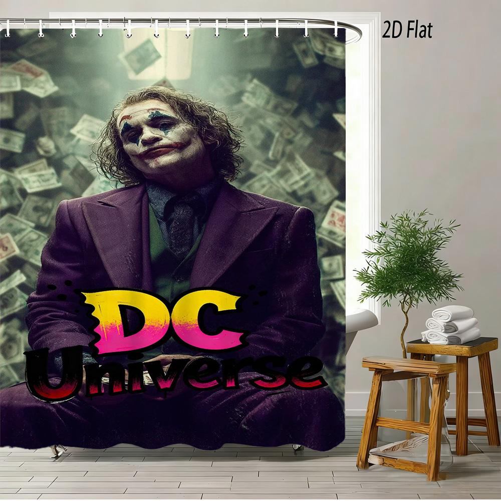 Heath Ledger Joker DC Universum Geld Wasserdichter Duschvorhang - Badezimmer Dekoration Für Fans