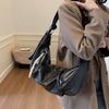 Lazy wind casual versatile commuter shoulder messenger bag large capacity retro soft leather pleated dumpling bag