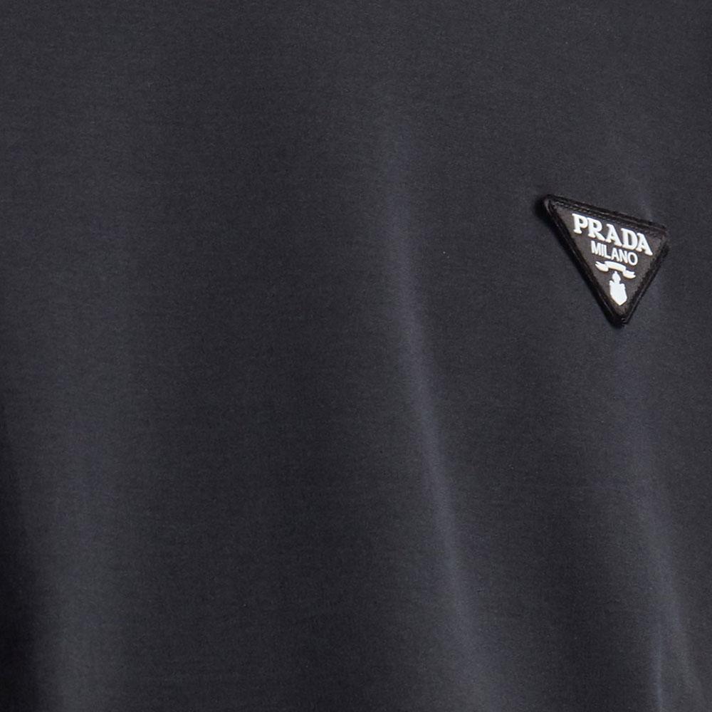Prada Logotipo Detaliai apvalios apykaklės marškinėliai UJN837-240-F0002-S-WMO